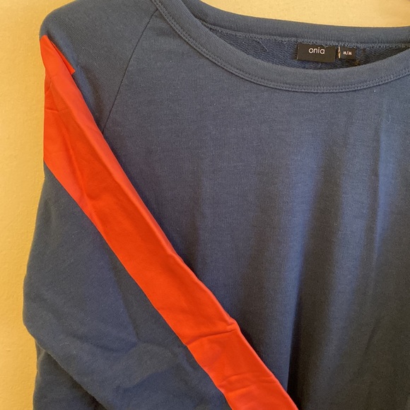 Onia Dave Raglan Crewneck Colorblock Sweatshirt medium - Picture 2 of 4
